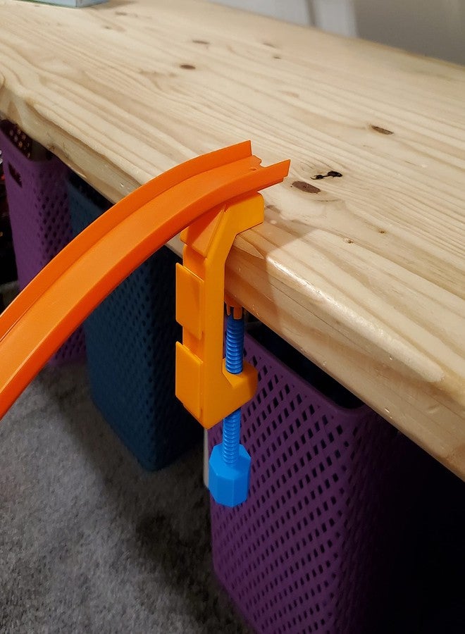 SpeedFreakCNC مشبك تثبيت مسار من SpeedFreakCNC بمقياس 1/64، برتقالي اللون، متوافق مع سيارات هوت ويلز وماتشبوكس - Image 3